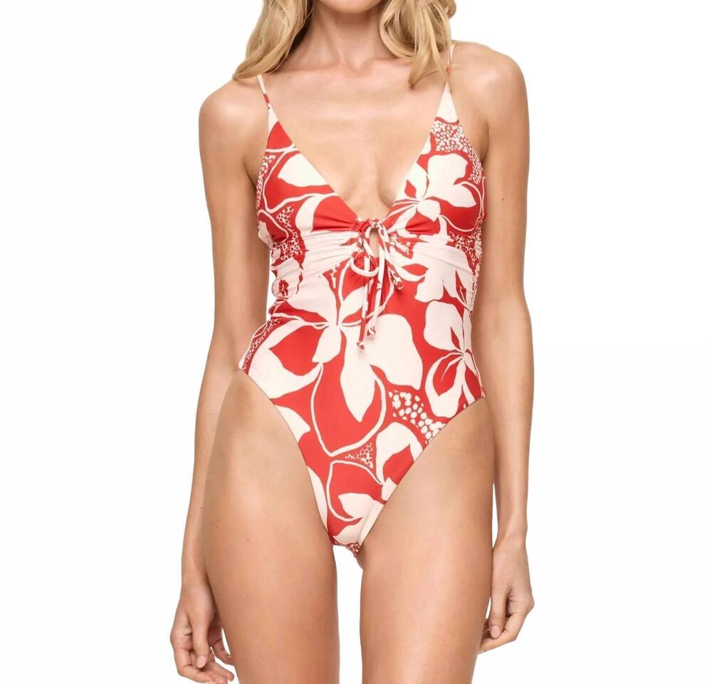 NEW L*SPACE women's piper classic one piece in red